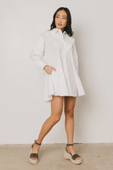 Juliet Collared Mini Dress in White
