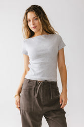 Martha Boatneck Top in Grey