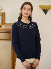 Tamsin Round Neck Embroidery Cardigan