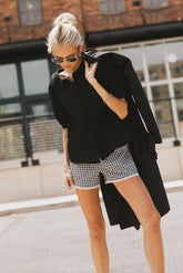 Lyla Collared Lace Top in Black