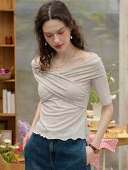 Paige Off-Shoulder Cross Fold Top