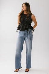 Miranda Textured Blouse in Black