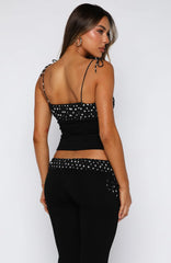 Saving My Heart Top Black/White Polka Dot