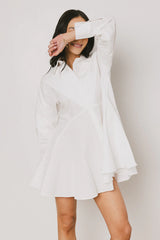 Juliet Collared Mini Dress in White