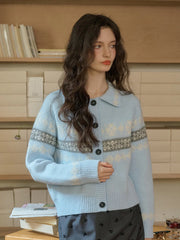 Nyra Peter Pan Collar Clash Print Cardigan