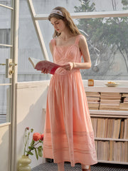 Ana Sweetheart Neck Lace 100% Cotton Dress