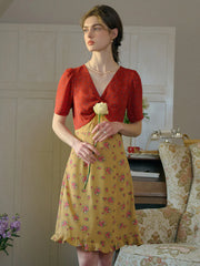 Amethyst V-Neck Floral Dress