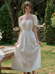 Sabrina Ruffle Neck 100% Cotton Dress