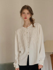 Amaia Round Neck Embroidery Blouse