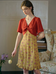 Amethyst V-Neck Floral Dress