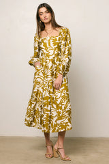 Soren Midi Dress in Mustard