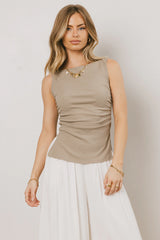 Collins Ribbed Top in Taupe