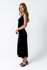 Kalani Velvet Maxi Dress in Black