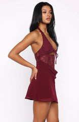 Diamonds Are Forever Mini Dress Burgundy
