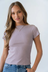 Martha Boatneck Top in Lavender