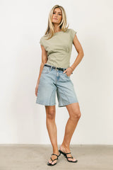 Tam Pleated Top in Sage