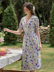 Esmeralda V-Neck Ruffle Sleeve Dress