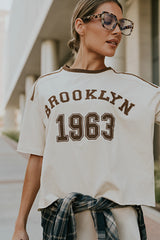Brooklyn Oversized Graphic Tee in Brown