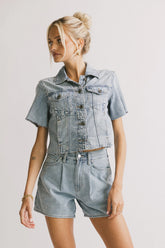 Carmie Light Wash Denim Top