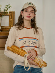 Alessandra Round Neck SR Logo Long Sleeve Top