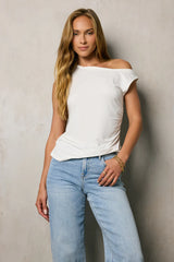 Daina Ruched Top in Ivory