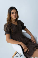 Jennie Mini Dress in Brown