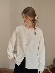 Amaia Round Neck Embroidery Blouse