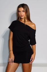 My Own Hero Mini Dress Black