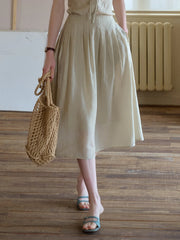 Alexandra Pleated Lyocell Skirt