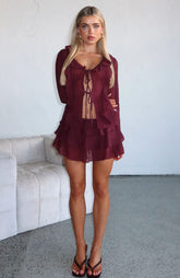 Your Status Mini Skort Burgundy