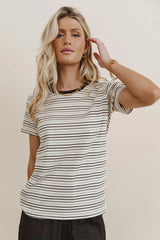 Christopher Striped Tee in Black