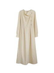 Kora Round Neck Blet Linen Dress