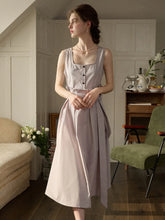 Mila Bateau Neck Sleeveless Cotton Dress - Gray