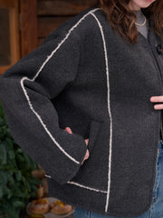 Aileen Round Neck Silhouette Coat (with Hat/Bag)