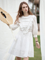Lucille Victorian Long Sleeve White Dress