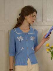 Roise Round Neck Embroidery Top