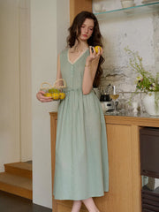 Irene Round Neck Waist Sleeveless Dress