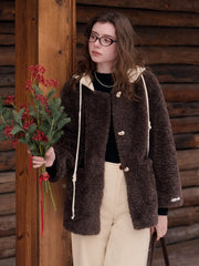 Ramona Round Neck Fluffy Coat