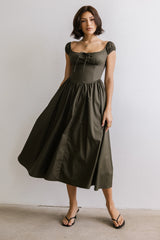 Patricia Midi Dress in Olive