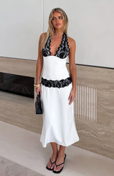 Laced In Love Midi Dress Cream