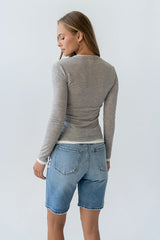 Brinley Layered Top in Heather Grey