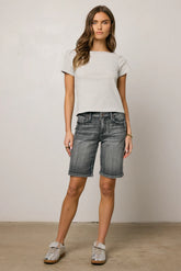 Favor Striped Tee in Grey