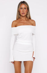 Parental Guidance Knit Mini Dress White