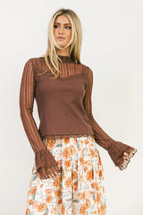 Mars Lace Top in Plum