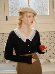 Luisa Classic Round Neck Embroidery Pleated Top