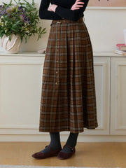 Brinley High-Waist Plaid Skirt