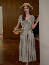 Eliza Round Neck Stripe Viscose Dress