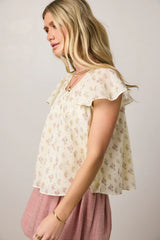 Terry Floral Blouse