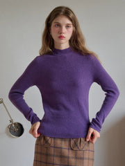 Abby Mock Neck Ribbed Sweater