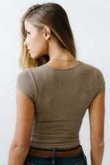 Leslie Cutout Top in Taupe